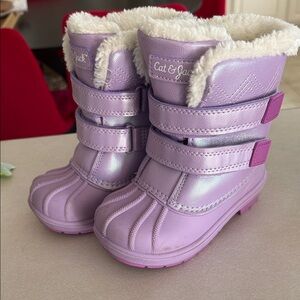 Cat & Jack Lavender Snow Boots with Faux Fur